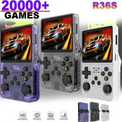 R36S Open Source Retro Game Console Portable Handheld 3.5 Inch IPS Screen Linux OS 128GB/256GB Preloaded Games High Resolution