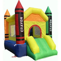 Mini Inflatable Bounce House with Blower Toddler Castle Kids Bouncy House with Slide, air Blower, Carrying Bag and Water Bag