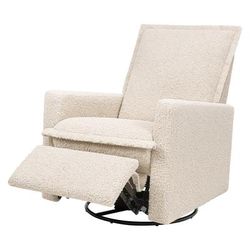 Babyletto Cali Flange Gliding Swivel Recliner - Almond Teddy Loop