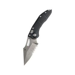 Microtech Stitch S/E Apocalyptic Part Serrate Folding Knife 3.75in Blue 169-11APBL