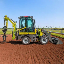 Nouveau chargeur occupé personnalisé à deux extrémités, petit bulldozer, tracteur de pelle rétro 4x4, chargeur