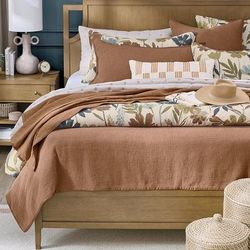 Solenne Cotton Linen Coverlet - Full/Queen - Grandin Road