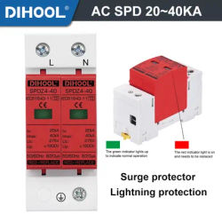 Surge Protector AC 275V SPD 2P 20KA~40KA Lightning Protection Ground Protection Surge Protective Device