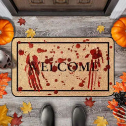VIKAMA – tapis d'halloween avec taches de sang d'horreur, tapis de sol de bienvenue pour intérieur et extérieur, Passage d'entrée, cuisine, décoration de la maison