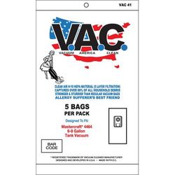 Mastercraft 4465 Replacement HEPA Filter Bags, 5 Pack