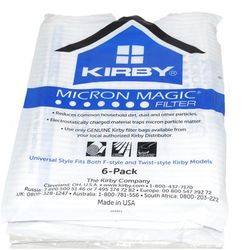 Kirby Sentria Series Genuine Micron Magic Allergen Reduction Style "F" Filter Bags 204811G, 6 pack