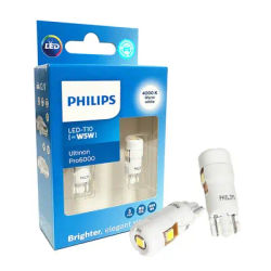 Philips LED T10 W5W Ultinon Pro6000 4000K 6000K Bianco Luminoso Interni Auto Lampade Indicatori di direzione No Flash Sfarfallio Senza Errori