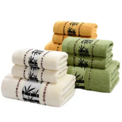 3PCS Bamboo Towels Set Bathroom 1PCS 35X75CM Hand Face Towel 1PCS 70X140CM Big Bath Towel Cover Cold Feeling Bamboo Towels Green