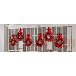 Red Berry 16" Mini Wreaths by BrylaneHome in Red Berries