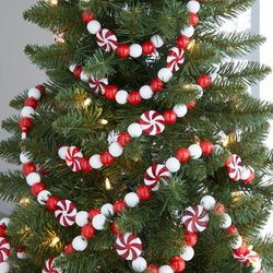 6 ft Beaded Garland by BrylaneHome in Red White