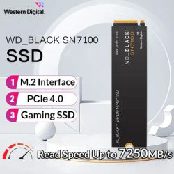 Western Digital SN7100 PCIe Gen 4.0x4 SSD 500GB 1TB 2TB 4TB M.2 2280 NVMe Read Up to 7250MBs Solid State Drives for Computer PS5