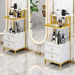 light Luxury Salons Trolleys Beauty Salon Hair Salon Tool Trolley Creative Salon Furniture Multi-layer Storage Rack with Wheels