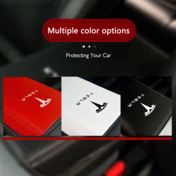 Couverture de Console centrale de voiture, tapis d'accoudoir en cuir, boîte de rangement de bras, tapis pour Tesla modèles X 3 Y 2017 personnalisé Roadster Highland 2024