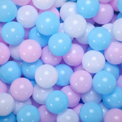 2.16Inches 100pcs Thicken BPA Free Non-Toxic Plastic Ball Pit Balls Multicolor Matching with Bag Play House Toy Balls for Kid