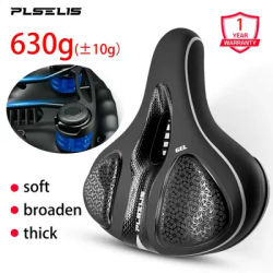 Pusli seat cushion widened, thickened, enlarged silicone bicycle seat cushion breathable, comfortable, shock-absorbing, double