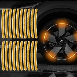 20 adesivi riflettenti per cerchi ruota – decalcomanie di sicurezza fosforescenti per auto e moto biciclette