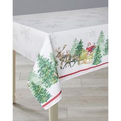 Santa Sleigh Table Linen Collection by BrylaneHome in Santa Sleigh (Size 70" ROUND)