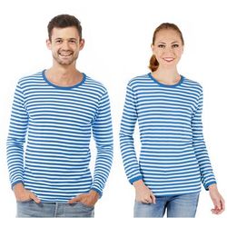 Marinière manches longues, unisexe, bleu
