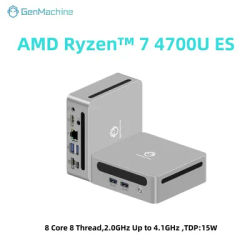 GenMachine AMD Ryzen 7 4700U ES Windows 11 8 Core 8 Thread 4.1GHz 15W MINI PC DDR4 WIFI6 RTL8852, BT5.2 Desktop Gaming Computer