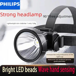 PHILIPS SFL1342 LED lampe frontale capteur tête lampe de poche dix Types d'éclairage type-c phare Rechargeable Camping en plein air pêche