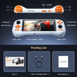 KINHANK K56 5.5'' Touch Screen 50 Emulators Handheld Game Console For PS1/PSP/DC/SS Android 14 5000mAh WIFI5 Retro Game Player