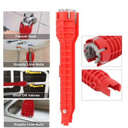 Bathroom 8 In 1 Basin Flume Wrench Faucet Sink Key Plumbing Hand Tool for Kitchen Pipe Sink Sanitary Only Installation Tool