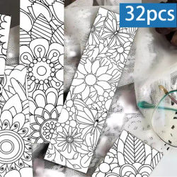 32pcs, Coloring Flower Bookmarks, suitable for back-to-school season, Christmas, Halloween, teachers, readers, and birthdays.