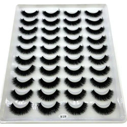 New 20 pairs of long artificial mink eyelashes handmade false eyelashes supplier mixed eyelash set