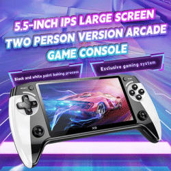 Excellent! X9 Handheld Game Console 8GB 2000+ Games 5.5inch IPS Screen Retro Arcade Game Console for Kids Gift