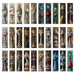 32pcs, Mysterious Chess Bookmark, Back to School Season, Christmas, Halloween, Suitable for Teachers, Readers, and Birthdays.