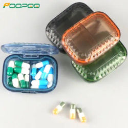 Pill Case for Purse Small Pills Organizer Portable Travel Daily Pills Containers AM & PM Mini Pill Box Vitamin, Fish Oil