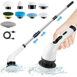 Cordless Spin Scrubber Electric Multipurpose Cleaning Brush for Kitchen Bathroom Toilet - Household Hair Brushes And Mops