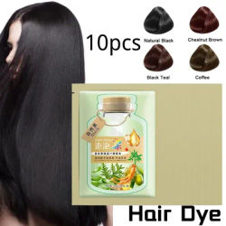 10pcs Plant Bubble Hair Dye Black Hair Dye Shampoo Hair Coloring For Self Use Hair Dye Cream Cover Gray Hair Color Serum