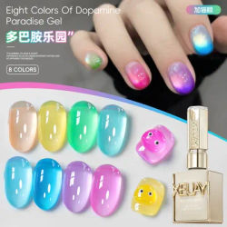 8 pièces 15ml Dopamine glace gelée Gel vernis à ongles ensemble magnifique couleur couverture complète vernis Semi Permanent tremper les vernis Gel UV