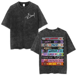 Britney Spears couverture d'album graphique lavé T-shirt hommes femmes mode décontracté à manches courtes T-shirt Vintage surdimensionné T-shirts