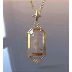Astrology Tarot Card Necklace for Women Men Creative Sun Fortune Telling Card Divination Magic Amulet Good Luck Necklace