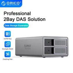 ORICO 2 Bay 3.5 Inch USB 3.0 Hard Drive Enclosure with RAID 5Gbps Aluminum DAS Storage with Cooling Fan Personal NAS Solution