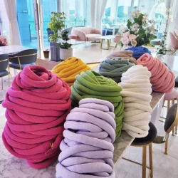 0.5 KG Velvet Thick Bulky Chunky Yarn Hand Knitting Woven Thread Basket Blanket Carpets Giant Yarn DIY Arm Hand-knit