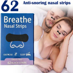 62/186PCS Anti Snoring Nasal Strips Reduce Snoring Nose Patch Sleeping Patch Easier Breath Suitable for Sports Sleep Aid Decive