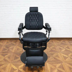 Barber Shop Barber Chair, 360° Rotatable and Lie Diagonally, Hydraulic Lift, Black Chairs, Hair Salon Furniture Wholesale