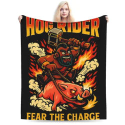 Hog Rider Clashes Royaleds couverture en peluche enfants flanelle jeter couverture pour chambre chaud personnalisé bricolage qualité couvre-lit cadeau