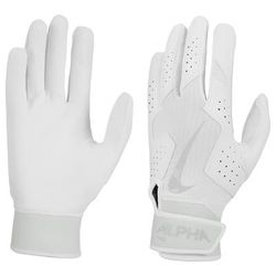 Nike Alpha 2.0 Adult Baseball Batting Gloves White/Platinum