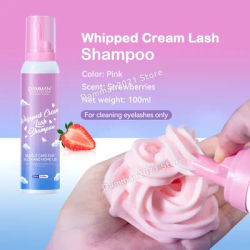 Damman 100ML Eyelash Extension Shampoo Cream Mousse Lash Cleanser Strawberry Flavor Eyelash Shampoo Lashes Makeup Tools