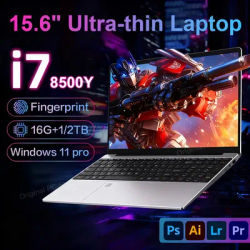 Windows 11 pro Core i7 8500Y 15.6" Ultra-thin Fingerprint Unlock Notebook 16GB DDR4 1TB 2TB SSD Office Study Gaming Laptops i7