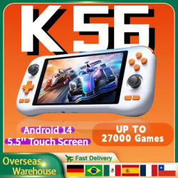KINHANK K56 Handheld Game Console 5.5'' Touch Screen 50 Emulators for PS1/PSP/DC/SS 5000mAh WIFI5 Android 14 Retro Game Player