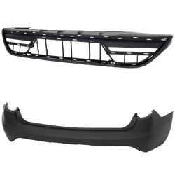 Replacement Bumper Cover Upper - Primed, Lower Textured, Rear, & Lower, 1-year unlimited-mileage warranty SET-RH76010068P