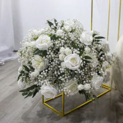 2M Artificial Green Plants Gypsophila Rose Arrangement Wedding Stage Road Guide Archway Background Decoration Flower Ball