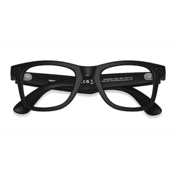 Unisex s square Satin Black Plastic Prescription sunglasses - Eyebuydirect s Ray-Ban Meta Wayfarer (Gen 2)