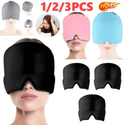 1-3PCS Migraine Relief Cap Headache Hat Cold Compress Therapy Reusable Ice Cap Eye Mask for Relief Pain Stress Pressure Ice Hat