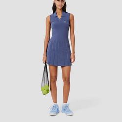 Lacoste Player Dress Women's Tennis Apparel Light Blue/Navy